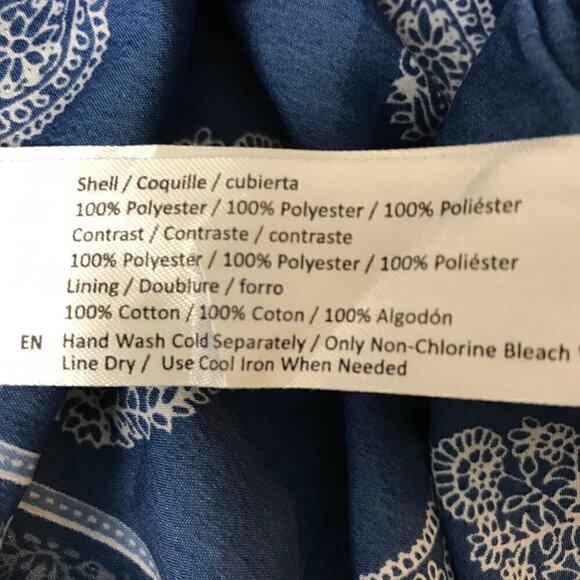 BAND Of Gypsies Navy Blue & White Boho Paisley Mini Dress Size S - Picture 7 of 7